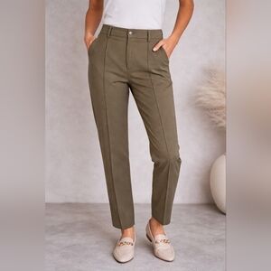 H&M | Women's Kaki Green Dress Pants, Size 6